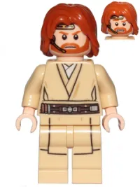 LEGO Obi-Wan Kenobi (Mid-Length Tousled with Center Part Hair and Headset) minifigure