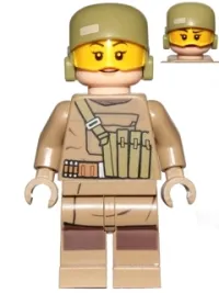LEGO Resistance Trooper (Female) - Dark Tan Hoodie Jacket, Ammo Pouch, Helmet without Chin Guard minifigure