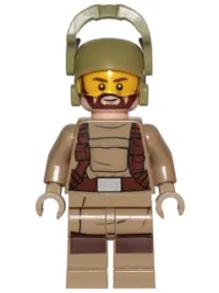 LEGO Resistance Trooper - Dark Tan Hoodie Jacket, Harness, Beard, Helmet with Chin Guard minifigure