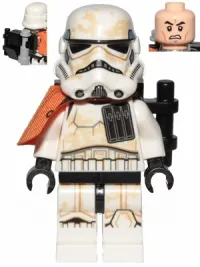 LEGO Sandtrooper Squad Leader (Captain) - Orange Pauldron, Ammo Pouch, Dirt Stains, Survival Backpack minifigure
