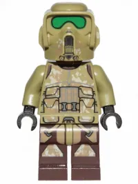 LEGO Clone Scout Trooper, 41st Elite Corps (Phase 2) - Kashyyyk Camouflage, Dark Tan Markings on Legs, Scowl minifigure