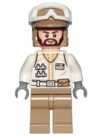 LEGO Hoth Rebel Trooper White Uniform, Dark Tan Legs (Brown Angular Beard) minifigure