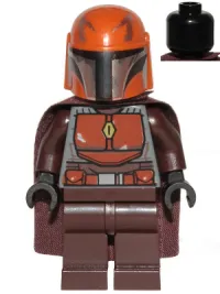 LEGO Mandalorian Tribe Warrior - Male, Dark Brown Cape, Dark Orange Helmet minifigure