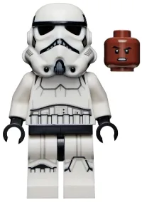 LEGO Imperial Stormtrooper (Dual Molded Helmet, Gray Squares on Back) - Male, Reddish Brown Head, Grimace minifigure