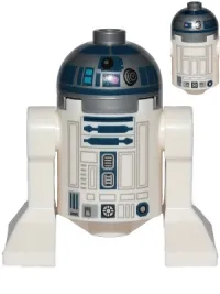 LEGO Astromech Droid, R2-D2, Flat Silver Head, Dark Pink Dots, Large Receptor, Back Printing minifigure