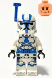 LEGO Clone Trooper Officer, 501st Legion (Phase 2) - White Arms, Blue Rangefinder, Nougat Head, Helmet with Holes minifigure