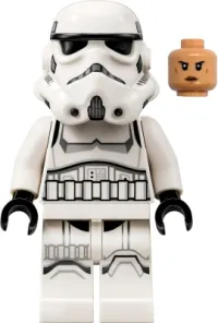 LEGO Imperial Stormtrooper - Female, Dual Molded Helmet with Gray Squares on Back, Shoulder Belts, Nougat Head, Frown minifigure