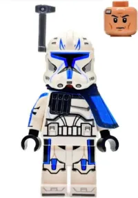 LEGO Clone Trooper Captain Rex, 501st Legion (Phase 2) - Blue Cloth Pauldron, Rangefinder, Printed White Arms minifigure