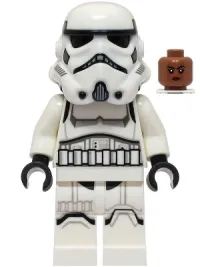 LEGO Imperial Stormtrooper - Female, Dual Molded Helmet with Light Bluish Gray Panels on Back, Shoulder Belts, Medium Brown Head minifigure