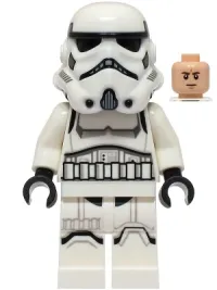 LEGO Imperial Stormtrooper - Male, Dual Molded Helmet with Light Bluish Gray Panels on Back, Shoulder Belts, Light Nougat Head minifigure