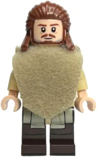 LEGO Qui-Gon Jinn - Poncho, Reddish Brown and Light Bluish Gray Beard minifigure