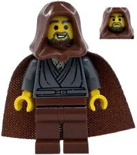 LEGO Jedi Bob - Dark Bluish Gray Tunic, Reddish Brown Hood and Cape minifigure