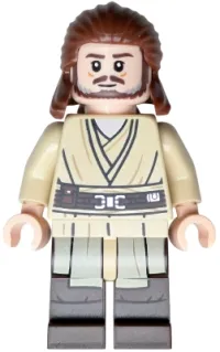 LEGO Qui-Gon Jinn - Dark Brown Legs and Beard set