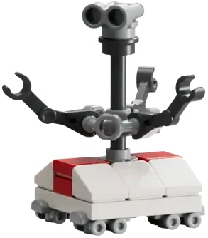 LEGO Treadwell Droid - White and Red Body, Light Bluish Gray Binoculars minifigure