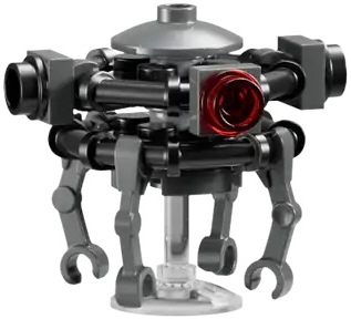 LEGO Imperial Probe Droid - Black and Dark Bluish Gray Body, Trans-Clear Dish Stand minifigure