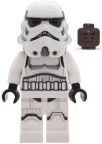 LEGO Imperial Stormtrooper - Male, Dual Molded Helmet with Light Bluish Gray Panels on Back, Shoulder Belts, Umber Head minifigure
