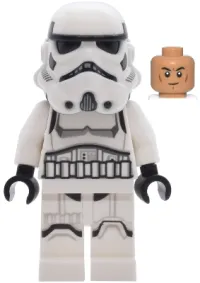 LEGO Imperial Stormtrooper - Male, Dual Molded Helmet with Light Bluish Gray Panels on Back, Shoulder Belts, Medium Nougat Head minifigure