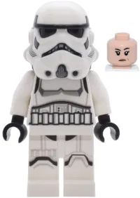 LEGO Imperial Stormtrooper - Female, Dual Molded Helmet with Light Bluish Gray Panels on Back, Shoulder Belts, Light Nougat Head minifigure