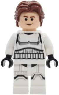 LEGO Han Solo - Stormtrooper Outfit, Printed Legs, Shoulder Belts, Smile / Angry minifigure