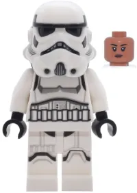 LEGO Imperial Stormtrooper - Female, Dual Molded Helmet with Light Bluish Gray Panels on Back, Shoulder Belts, Sienna Head minifigure