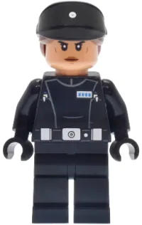 LEGO Imperial Navy Officer - Black Cap with Reddish Brown Hair minifigure