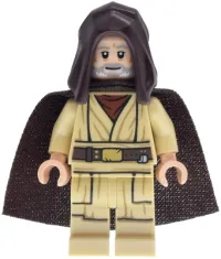 LEGO Obi-Wan Kenobi - Old, Dark Brown Hood and Spongy Cape minifigure
