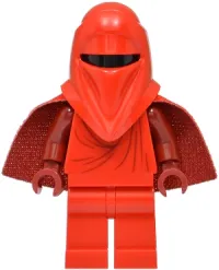 LEGO Imperial Royal Guard - Dark Red Arms and Hands, Torso Creases on Front and Back, Very Short Spongy Cape minifigure