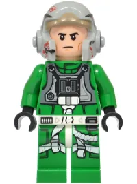 LEGO Rebel Pilot A-wing - Green Jumpsuit with Dark Bluish Gray Vest minifigure