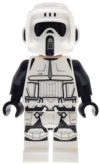 LEGO Imperial Scout Trooper - Male, Dual Molded Helmet, Belt with Small Dots on Back, Light Nougat Head, Dark Brown Eyebrows, Frown minifigure