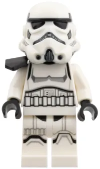 LEGO Imperial Stormtrooper - Dual Molded Helmet with Light Bluish Gray Panels on Back, Black Pauldron, Shoulder Belts, Medium Nougat Head minifigure