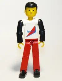 LEGO Technic Figure Red Legs, White Top with Red Triangle, Black Arms minifigure