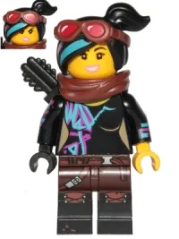 LEGO Lucy Wyldstyle with Black Quiver, Reddish Brown Scarf and Goggles, Open Mouth  Smile / Angry minifigure