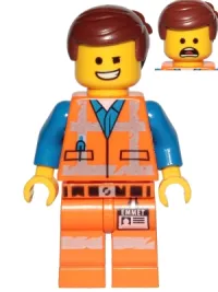 LEGO Emmet - Wink Smile / Scared, Worn Uniform minifigure