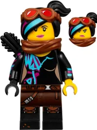 LEGO Lucy Wyldstyle with Black Quiver, Reddish Brown Scarf and Goggles, Smile / Angry minifigure