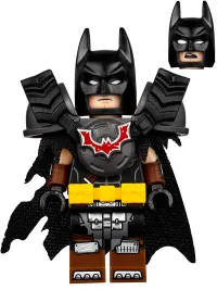 LEGO Batman - Battle Ready, Tire Armor, Tattered Cape, Yellow Utility Belt, Reddish Brown Boots minifigure