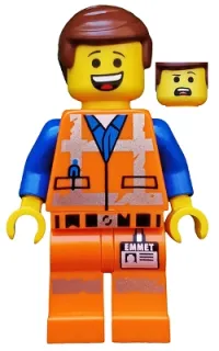 LEGO Emmet - Lopsided Grin / Confused, Worn Uniform minifigure