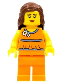 LEGO LEGO Brand Store Female, Orange Halter Top - Overland Park minifigure