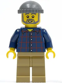 LEGO LEGO Brand Store Male, Plaid Button Shirt, Dark Tan Legs (no back printing) {München} minifigure