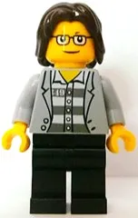 LEGO LEGO Brand Store Male, Jail Prisoner Jacket over Prison Stripes (no specific back printing) {Leeds} minifigure
