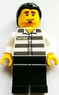 LEGO LEGO Brand Store Male, Jail Prisoner Shirt with Prison Stripes - Toronto Yorkdale minifigure