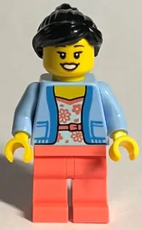 LEGO LEGO Store Customer - Female, Light Blue Jacket, Coral Legs minifigure