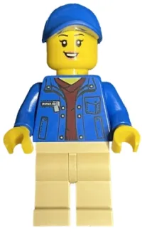 LEGO LEGO Delivery Truck Driver - Blue Jacket and Cap, Tan Legs minifigure