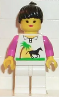LEGO Horse and Palm - White Legs, Black Ponytail Hair minifigure