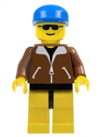 LEGO Jacket Brown - Yellow Legs, Blue Cap minifigure