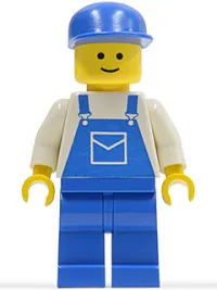 LEGO Overalls Blue with Pocket, Blue Legs, Blue Cap minifigure