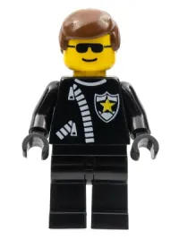 LEGO Police - Zipper with Sheriff Star, Brown Male Hair minifigure
