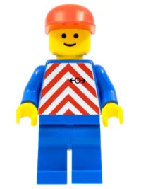 LEGO Red & White Stripes - Blue Legs, Red Cap minifigure