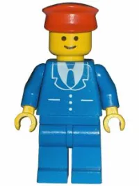LEGO Suit with 3 Buttons Blue - Blue Legs, Red Hat minifigure