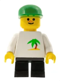 LEGO Palm Tree - Black Short Legs, Green Cap minifigure