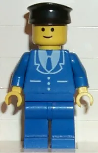 LEGO Suit with 3 Buttons Blue - Blue Legs, Black Hat minifigure